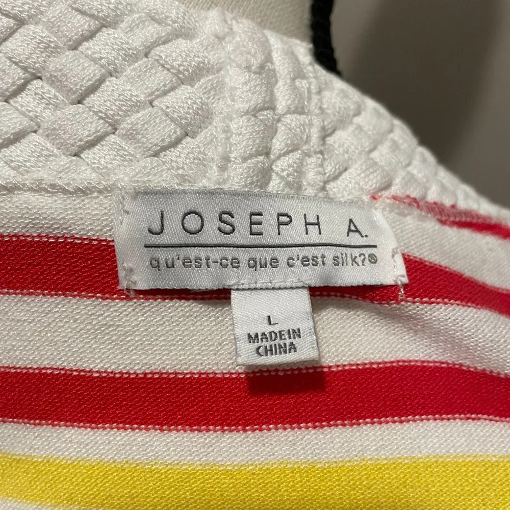 Joseph A. Womens Sleeveless Striped Scoop Neck Tunic Top sz L - Picture 2 of 4